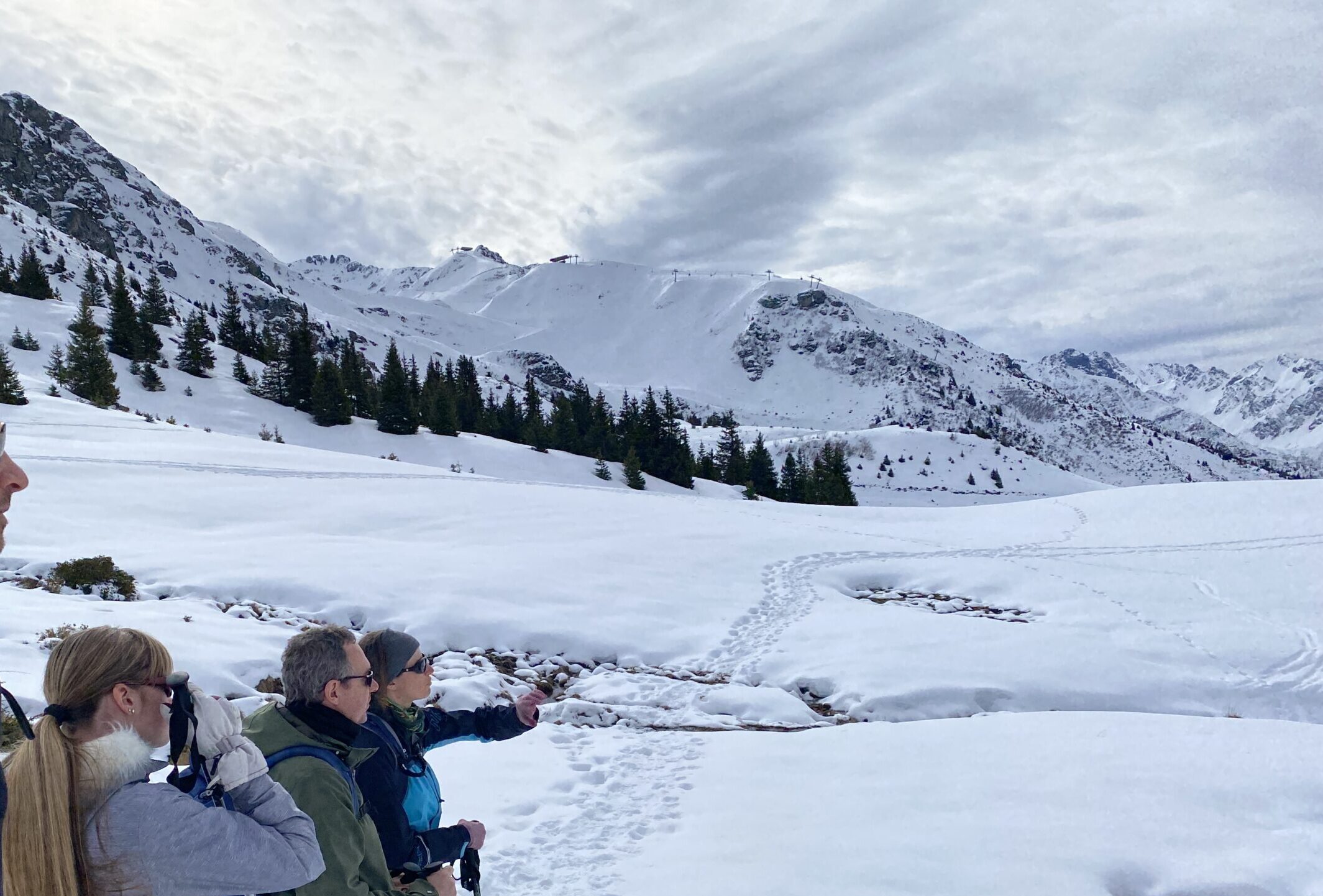 Randonnée en raquette aux 7Laux, en Belledonne